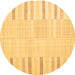 Round Abstract Brown Contemporary Rug, con1270brn