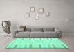 Machine Washable Abstract Turquoise Contemporary Area Rugs in a Living Room,, wshcon1270turq