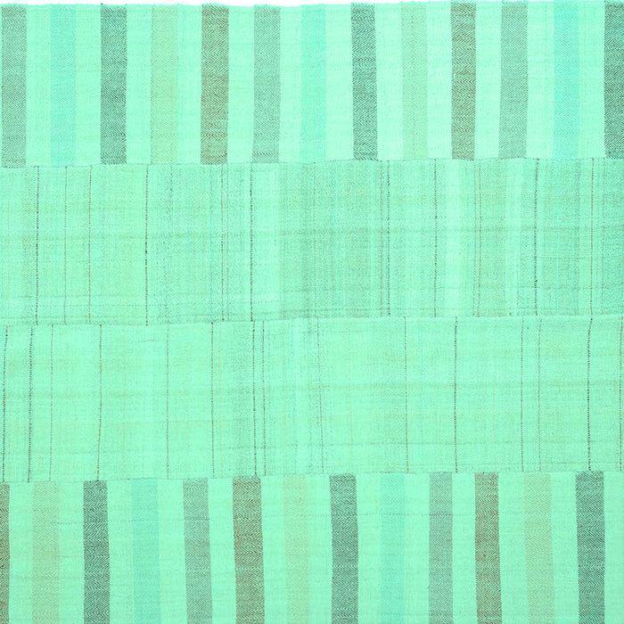 Square Machine Washable Abstract Turquoise Contemporary Area Rugs, wshcon1270turq