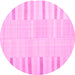 Round Abstract Pink Contemporary Rug, con1270pnk