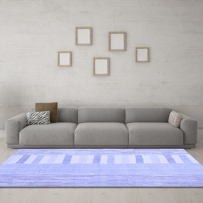 Machine Washable Abstract Blue Contemporary Rug in a Living Room, wshcon1271blu