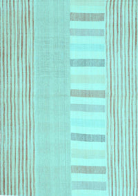 Abstract Light Blue Contemporary Rug, con1271lblu