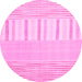 Round Abstract Pink Contemporary Rug, con1271pnk