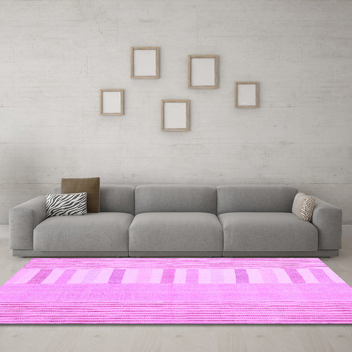 Machine Washable Abstract Purple Contemporary Area Rugs in a Living Room, wshcon1271pur