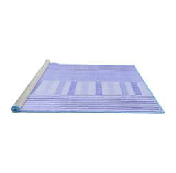 Sideview of Machine Washable Abstract Blue Contemporary Rug, wshcon1271blu