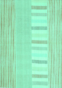 Abstract Turquoise Contemporary Rug, con1271turq