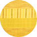 Round Abstract Yellow Contemporary Rug, con1271yw