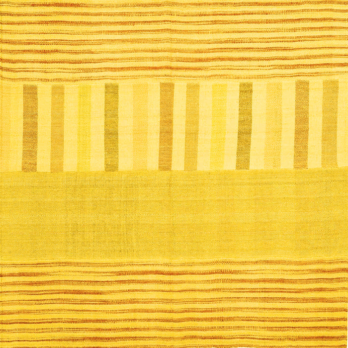 Square Machine Washable Abstract Yellow Contemporary Rug, wshcon1271yw