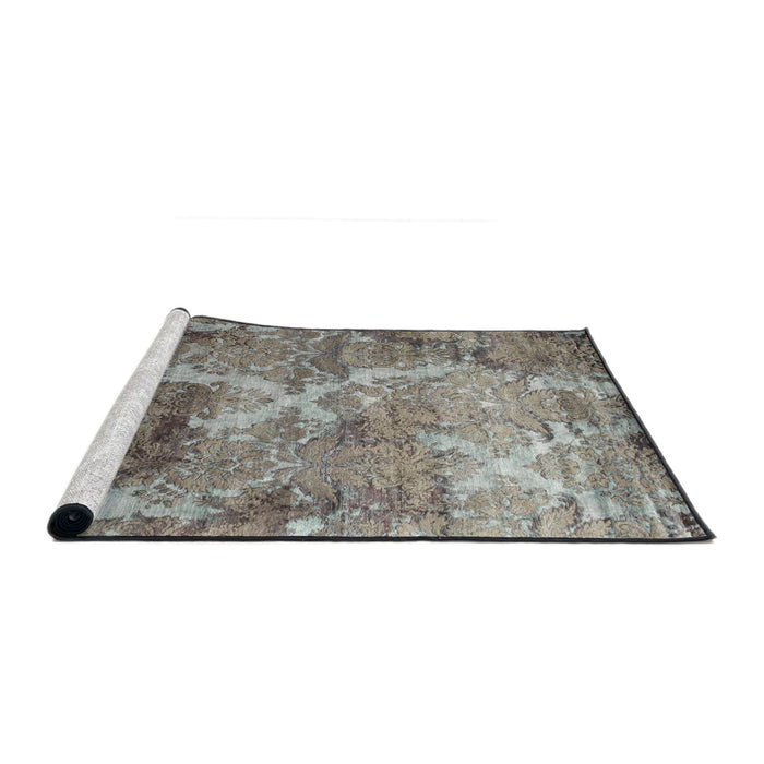 Serging Thickness of Machine Washable Contemporary Gunmetal Gray Rug, wshcon1272