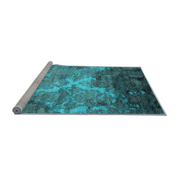 Sideview of Machine Washable Abstract Light Blue Contemporary Rug, wshcon1272lblu