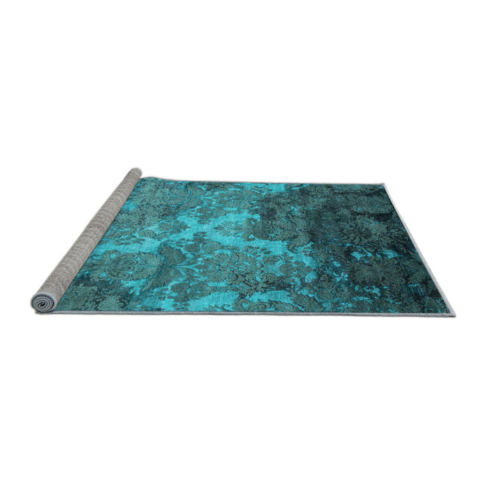 Sideview of Machine Washable Abstract Light Blue Contemporary Rug, wshcon1272lblu