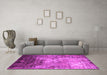 Machine Washable Abstract Pink Contemporary Rug in a Living Room, wshcon1272pnk