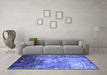 Machine Washable Abstract Blue Contemporary Rug in a Living Room, wshcon1272blu