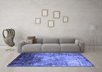 Machine Washable Abstract Blue Contemporary Rug, wshcon1272blu