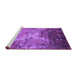 Sideview of Machine Washable Abstract Purple Contemporary Area Rugs, wshcon1272pur