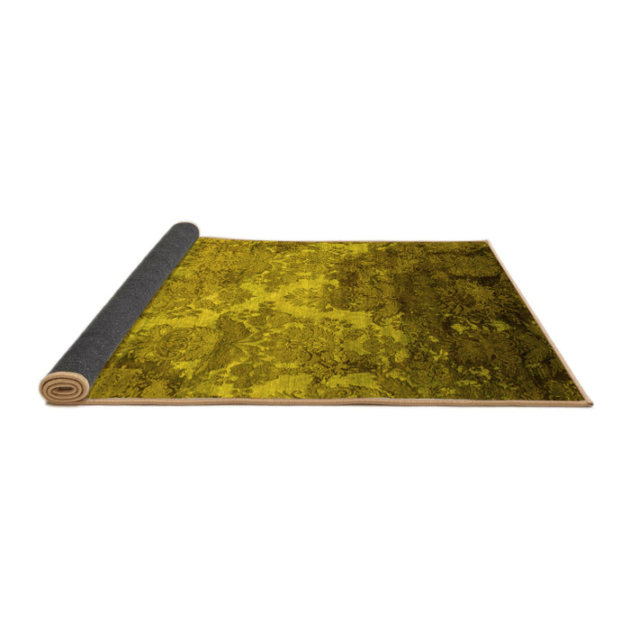 Sideview of Abstract Yellow Contemporary Rug, con1272yw