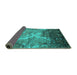 Sideview of Abstract Turquoise Contemporary Rug, con1272turq