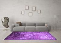 Machine Washable Abstract Purple Contemporary Rug, wshcon1272pur