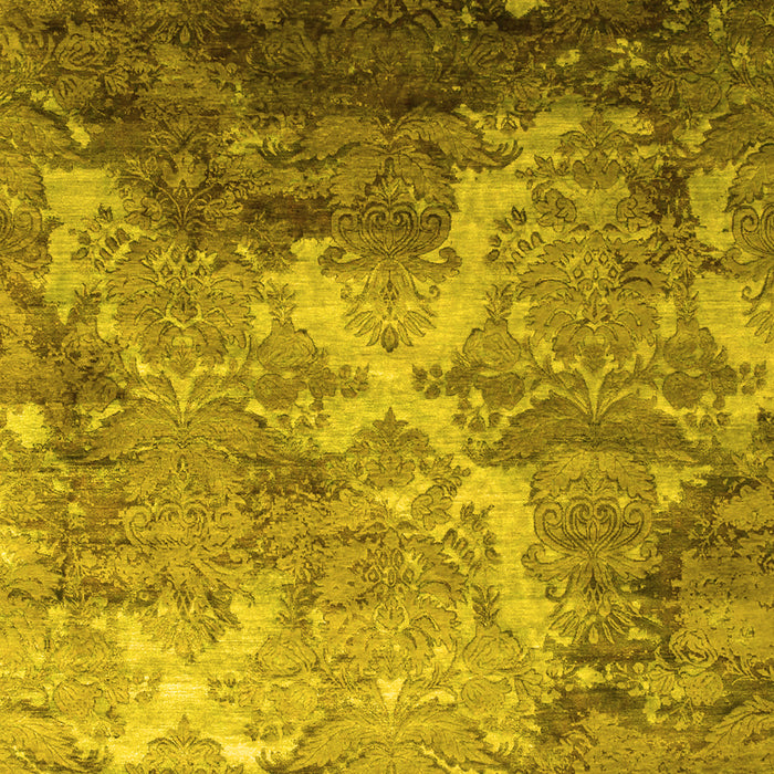 Abstract Yellow Contemporary Rug, con1272yw