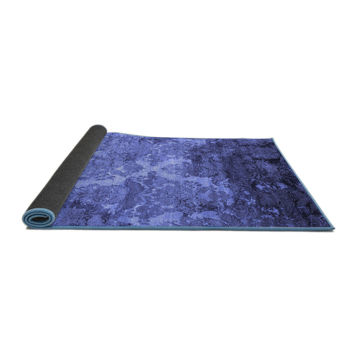 Sideview of Abstract Blue Contemporary Rug, con1272blu