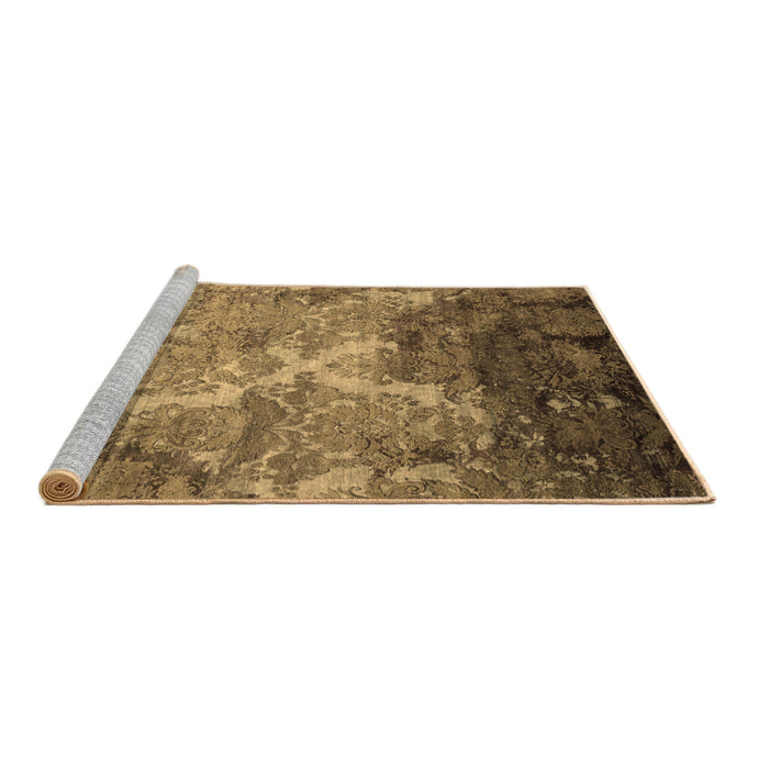 Sideview of Machine Washable Abstract Brown Contemporary Rug, wshcon1272brn