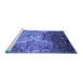 Sideview of Machine Washable Abstract Blue Contemporary Rug, wshcon1272blu