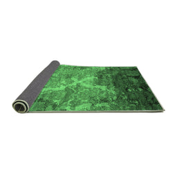 Sideview of Abstract Emerald Green Contemporary Rug, con1272emgrn
