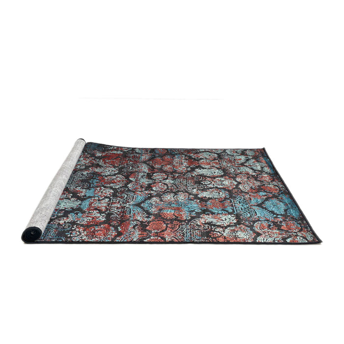 Serging Thickness of Machine Washable Contemporary Dark Brown Rug, wshcon1273