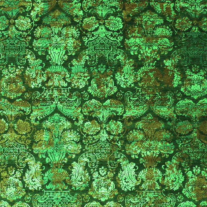 Serging Thickness of Machine Washable Abstract Green Contemporary Area Rugs, wshcon1273grn