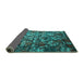 Sideview of Abstract Turquoise Contemporary Rug, con1273turq