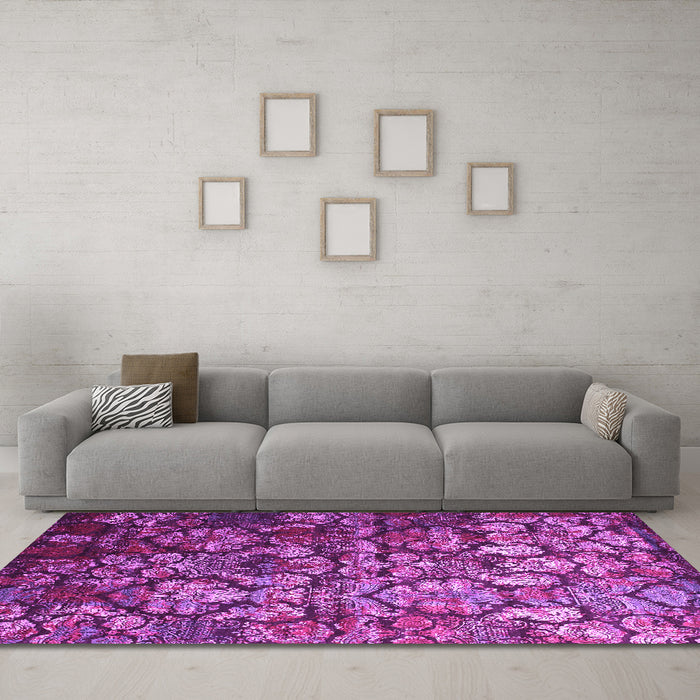 Machine Washable Abstract Pink Contemporary Rug in a Living Room, wshcon1273pnk