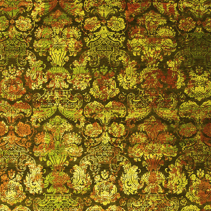 Abstract Yellow Contemporary Rug, con1273yw