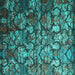 Square Machine Washable Abstract Turquoise Contemporary Area Rugs, wshcon1273turq