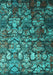 Machine Washable Abstract Turquoise Contemporary Area Rugs, wshcon1273turq