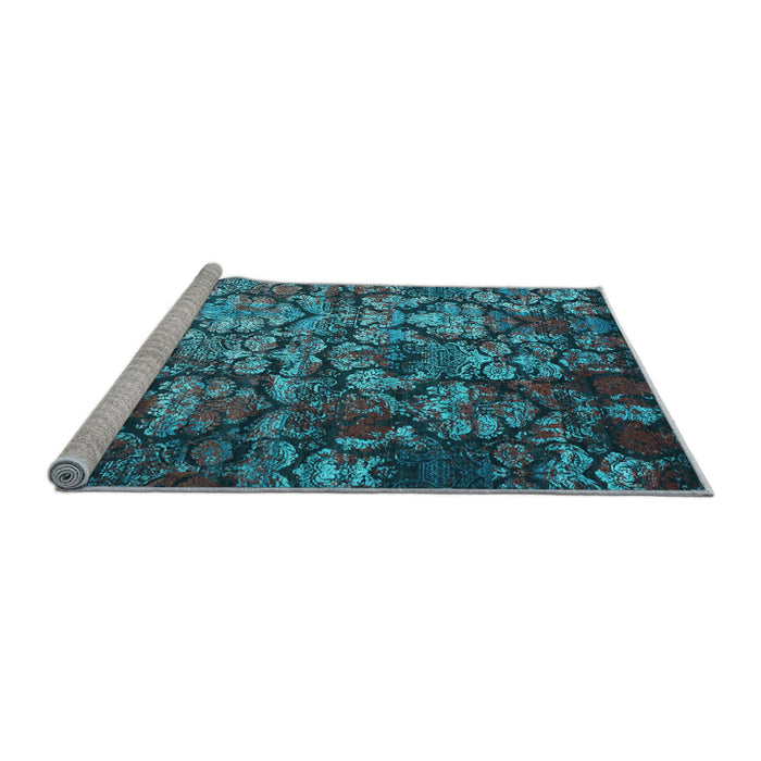 Sideview of Machine Washable Abstract Light Blue Contemporary Rug, wshcon1273lblu