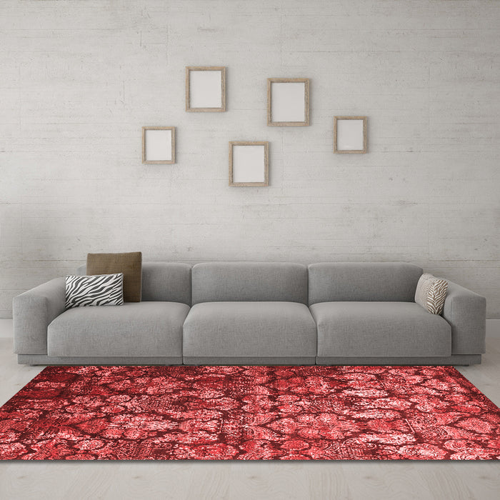 Contemporary Red Washable Rugs
