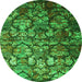 Machine Washable Abstract Green Contemporary Area Rugs, wshcon1273grn