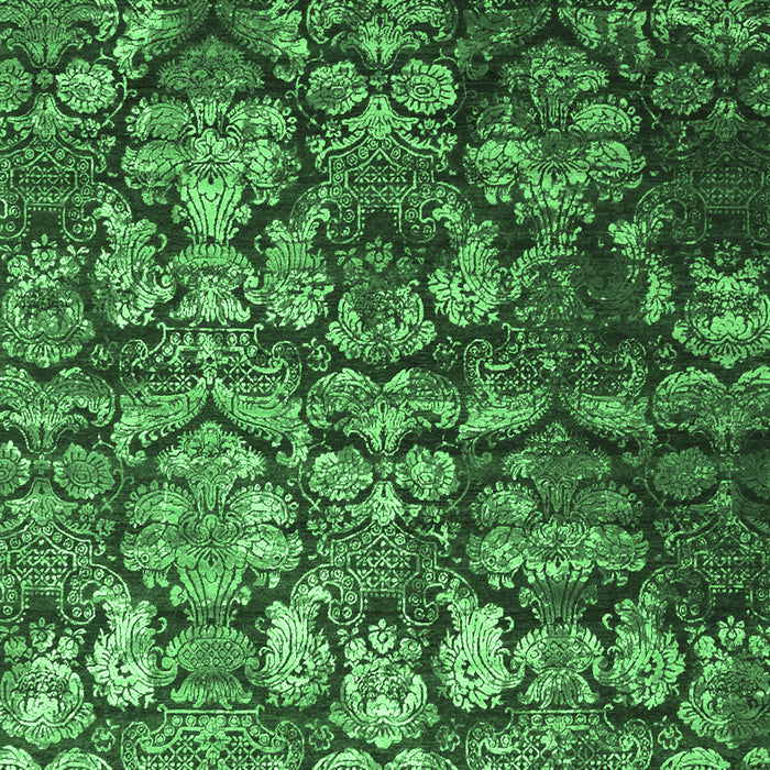 Machine Washable Abstract Emerald Green Contemporary Area Rugs, wshcon1273emgrn