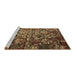 Sideview of Machine Washable Abstract Brown Contemporary Rug, wshcon1273brn