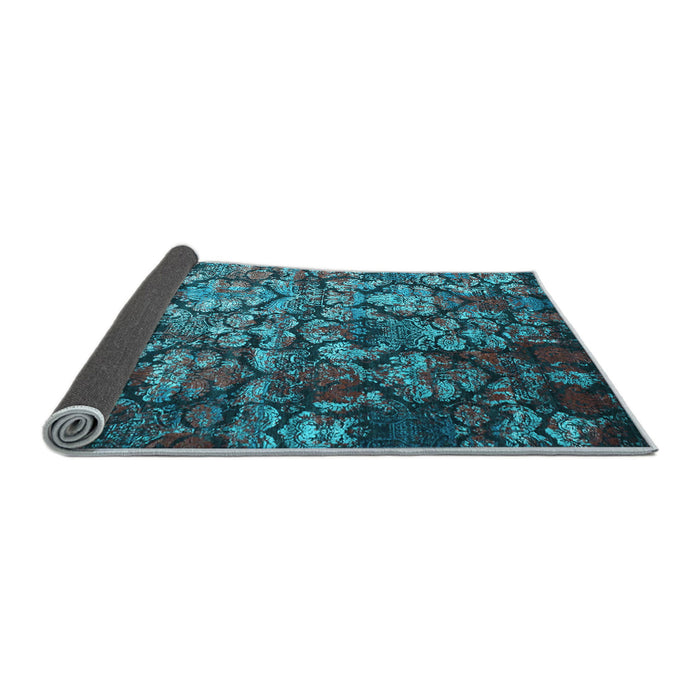 Sideview of Abstract Light Blue Contemporary Rug, con1273lblu