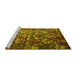 Sideview of Machine Washable Abstract Yellow Contemporary Rug, wshcon1273yw