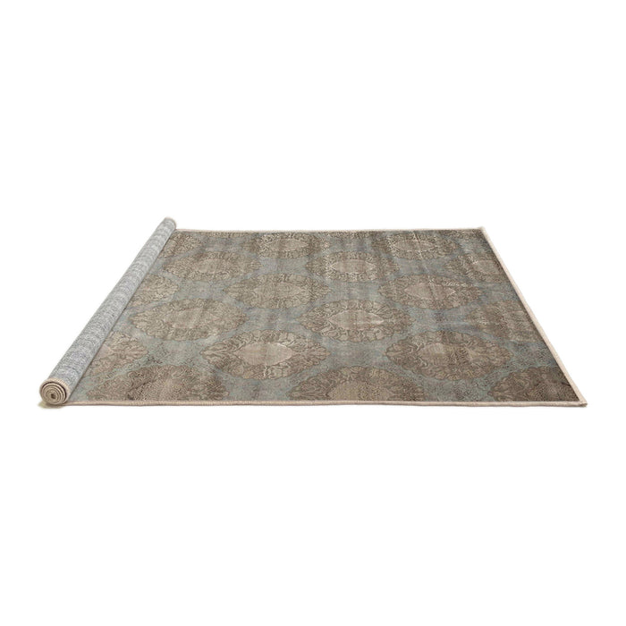 Serging Thickness of Machine Washable Contemporary Light French Beige Brown Rug, wshcon1274