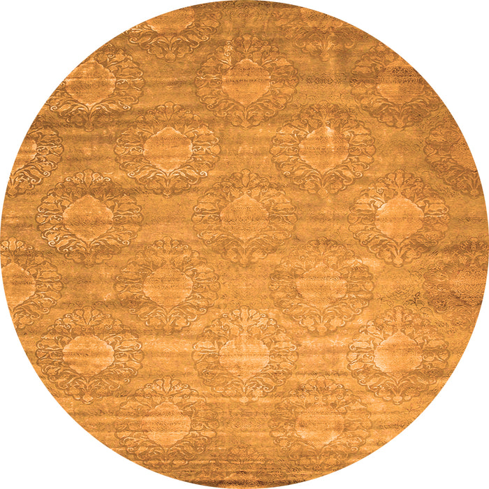 Square Abstract Orange Contemporary Rug, con1274org