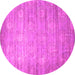 Round Machine Washable Abstract Pink Contemporary Rug, wshcon1274pnk