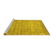 Sideview of Machine Washable Abstract Yellow Contemporary Rug, wshcon1274yw