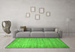 Machine Washable Abstract Green Contemporary Area Rugs in a Living Room,, wshcon1274grn