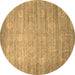 Round Abstract Brown Contemporary Rug, con1274brn