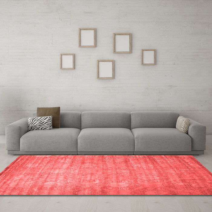 Contemporary Red Washable Rugs