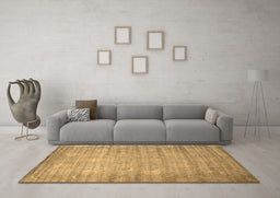 Machine Washable Abstract Brown Contemporary Rug in a Living Room,, wshcon1274brn