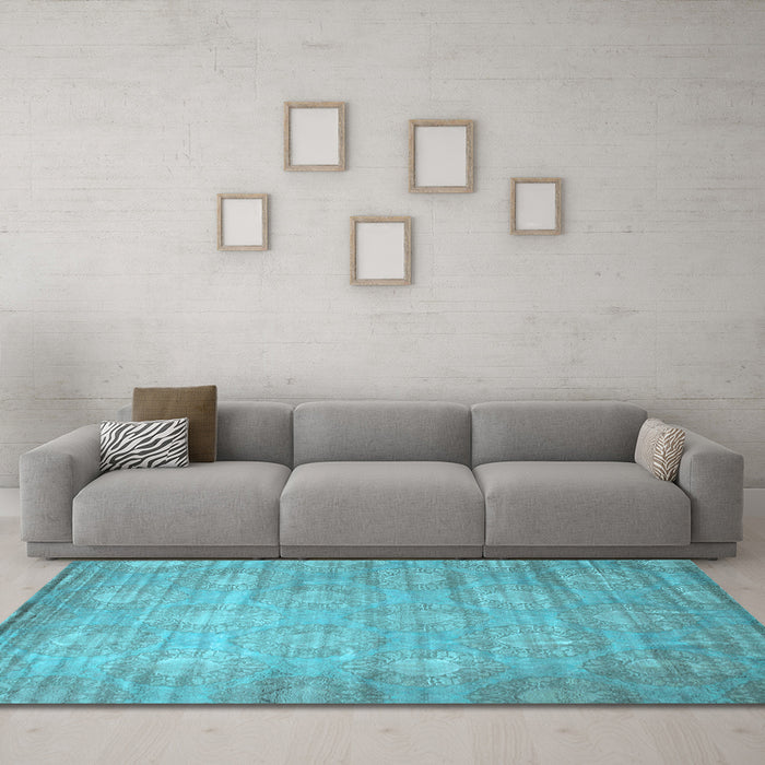 Machine Washable Abstract Light Blue Contemporary Rug in a Living Room, wshcon1274lblu